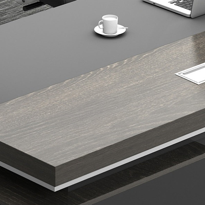 大型役員デスク|重厚感 エレガント ケーブルボックスあり