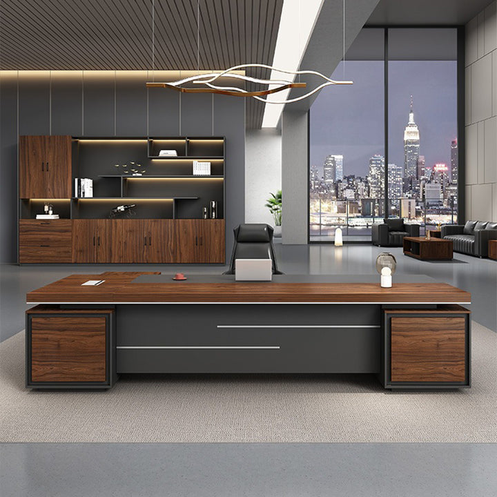 大型役員デスク|ビジネス 高級感 カスタマイズ可能