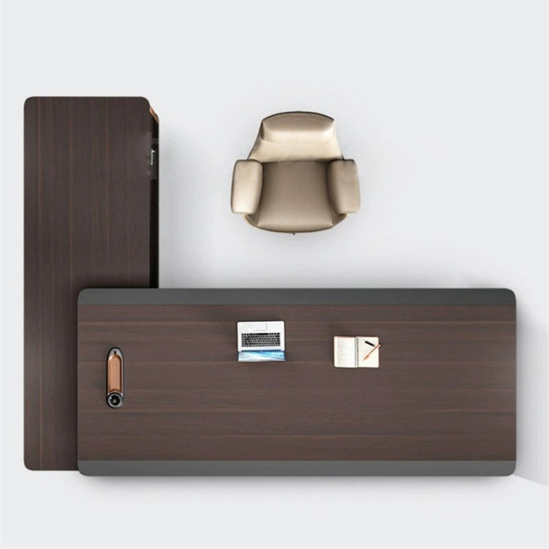 大型役員デスク|おしゃれ 高級感 ワイヤレス充電器備え