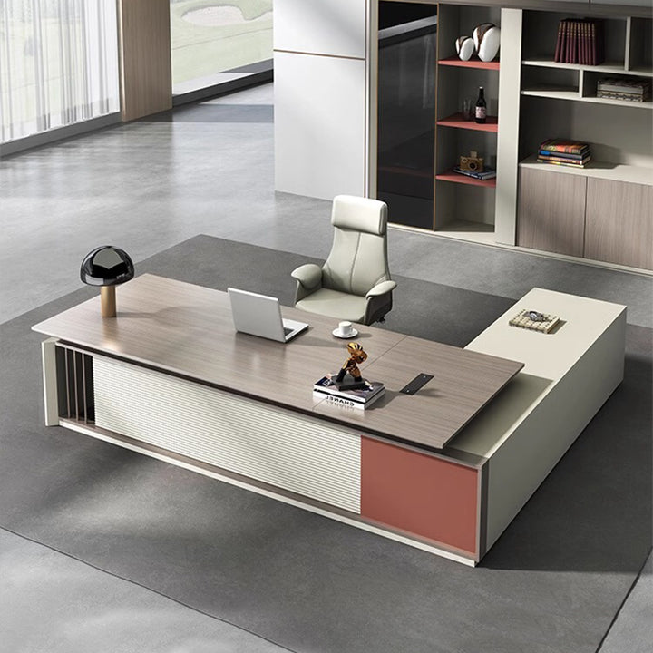 大型役員デスク|高級感 現代性 USBポート付き