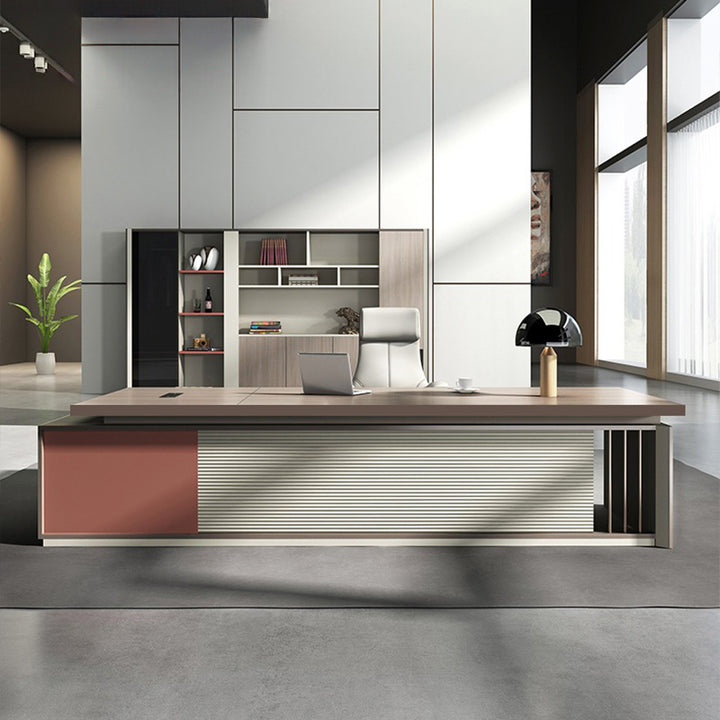 大型役員デスク|高級感 現代性 USBポート付き