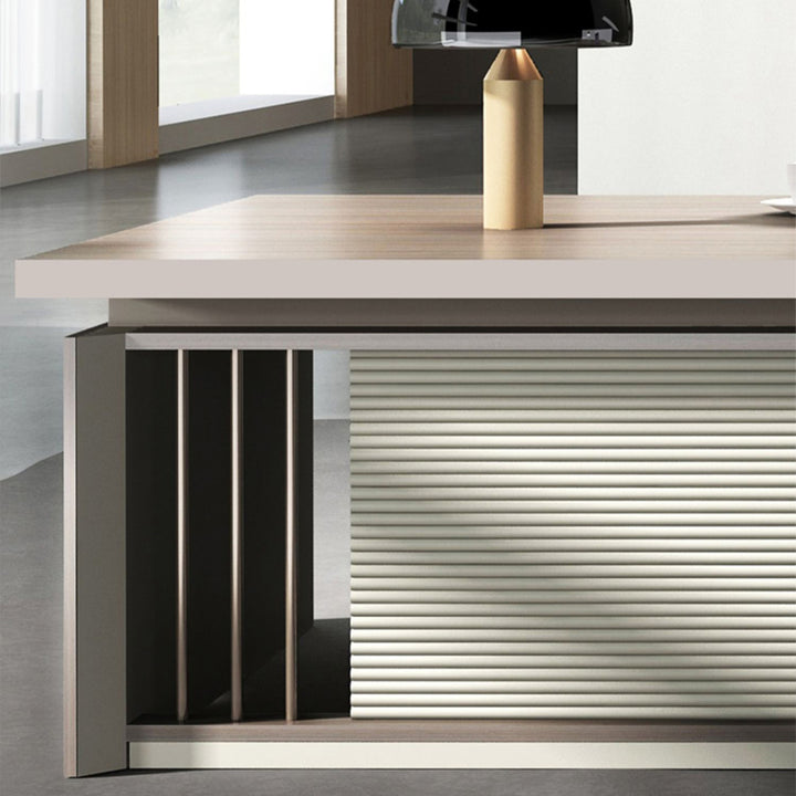 大型役員デスク|高級感 現代性 USBポート付き