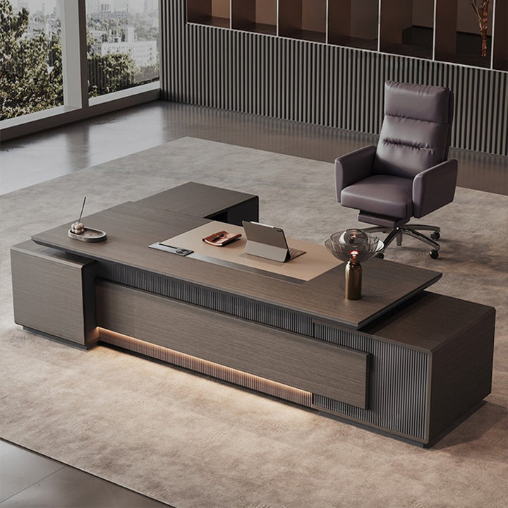大型役員デスク|高品質 高貴な雰囲気 コードホール付き