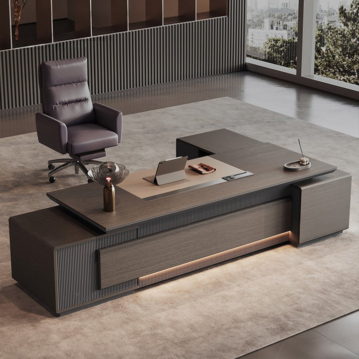 大型役員デスク|高品質 高貴な雰囲気 コードホール付き