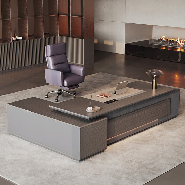 大型役員デスク|高品質 高貴な雰囲気 コードホール付き