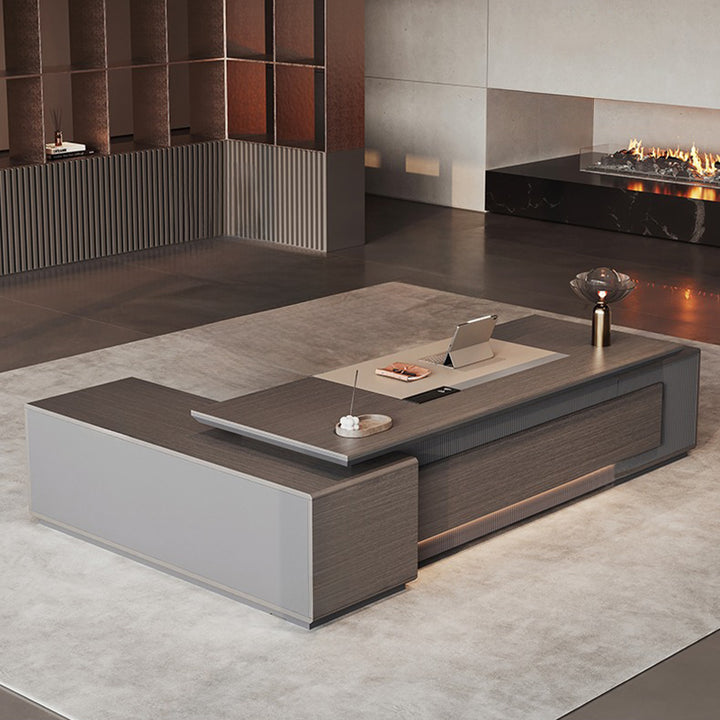 大型役員デスク|高品質 高貴な雰囲気 コードホール付き