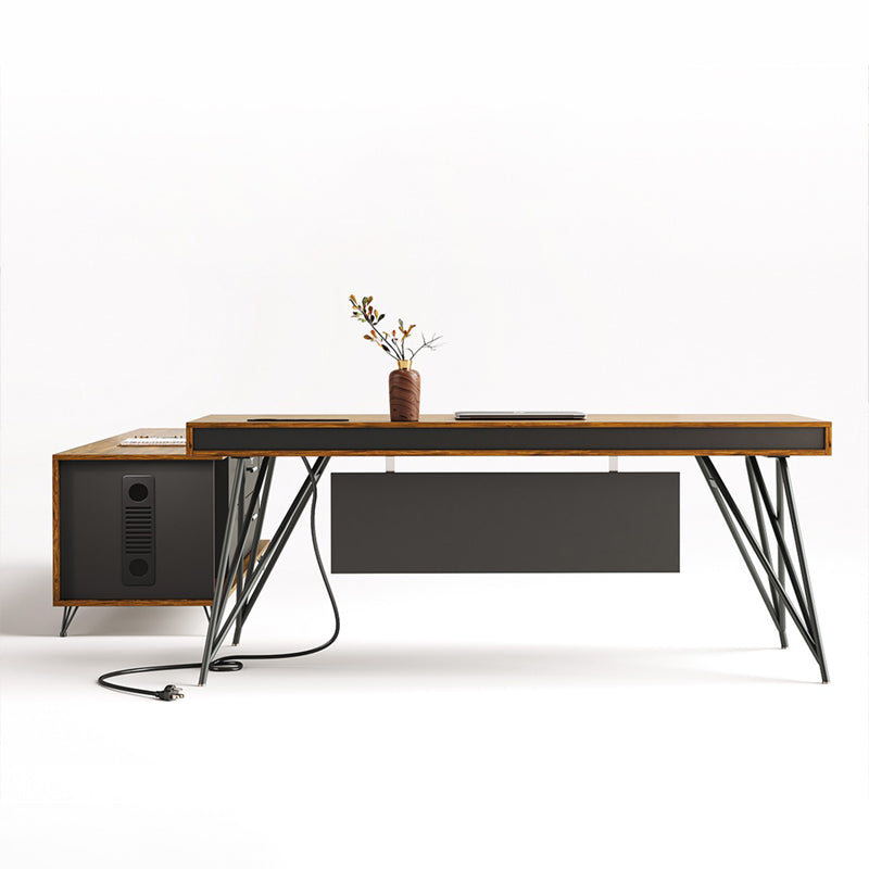 大型役員デスク|シンプル 優雅さ ロック付き