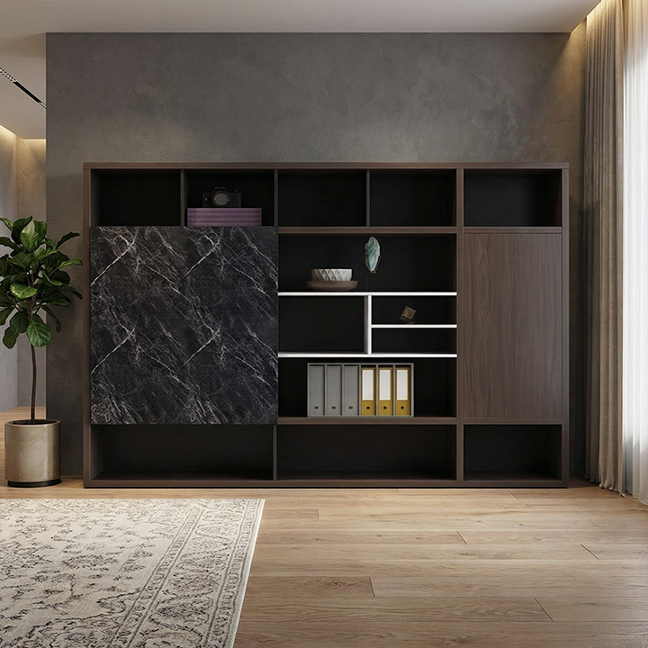 壁面収納｜ウッドテクスチャ スタイリッシュ 省スペース設計