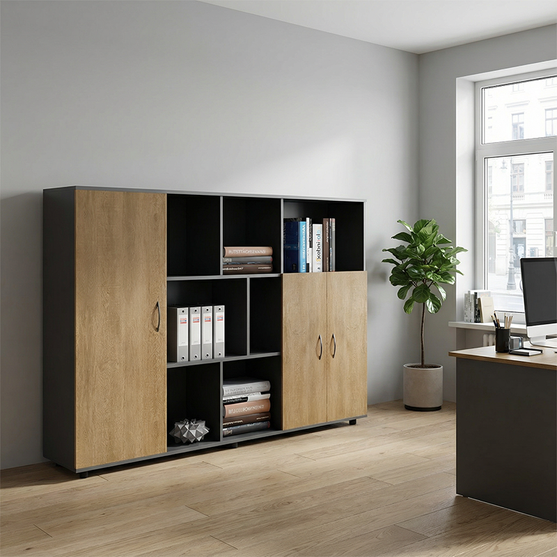 壁面収納｜メタリックフレーム 現代的 空間最適化