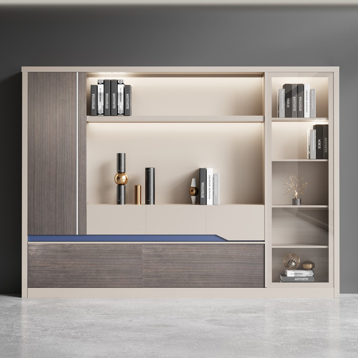 壁面収納｜LEDウッドパネル 高級モダン 空間演出