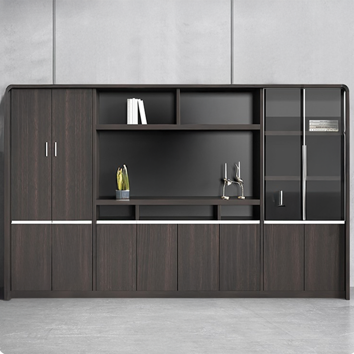 壁面収納｜ガラス扉シェルフ モダン 空間透明化