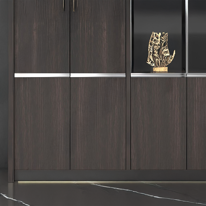 壁面収納｜ガラス扉シェルフ モダン 空間透明化