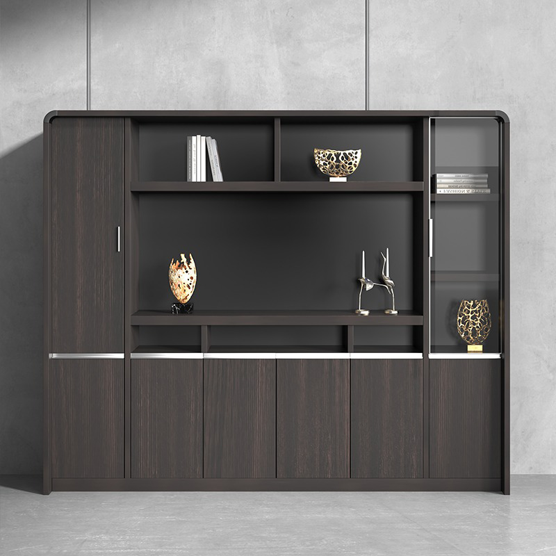 壁面収納｜ガラス扉シェルフ モダン 空間透明化