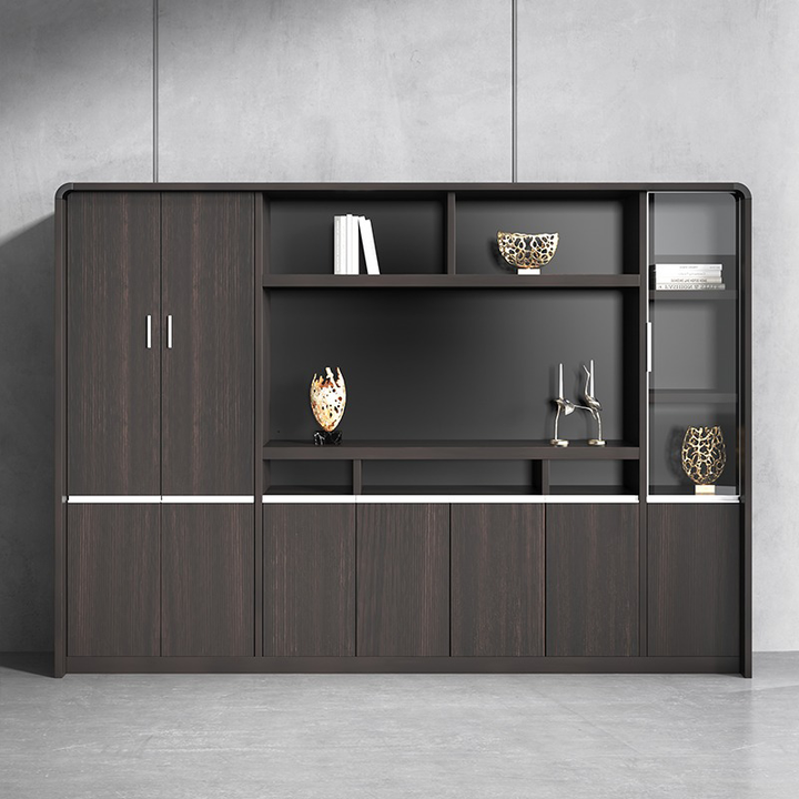 壁面収納｜ガラス扉シェルフ モダン 空間透明化